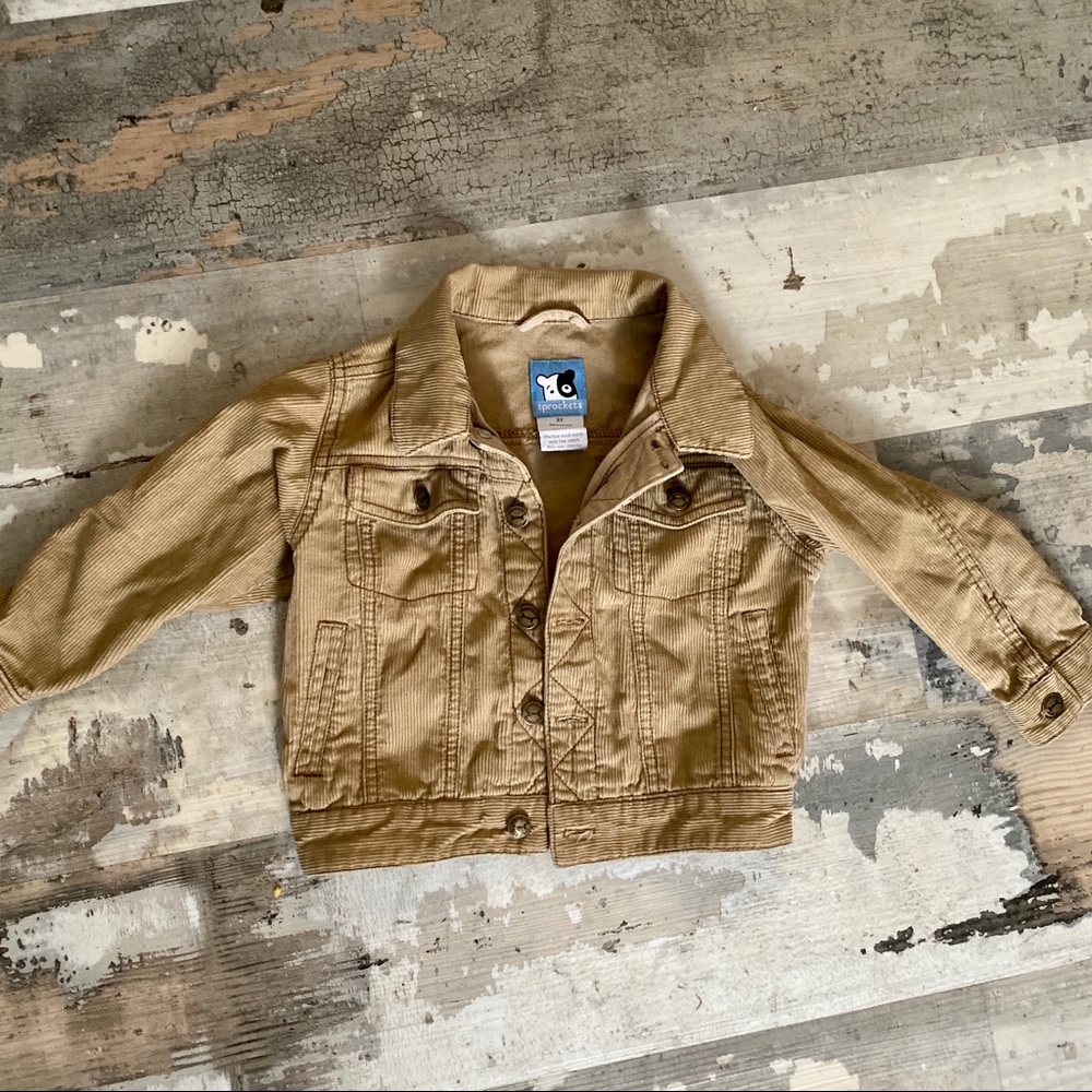 3T sprockets khaki corduroy button up jacket